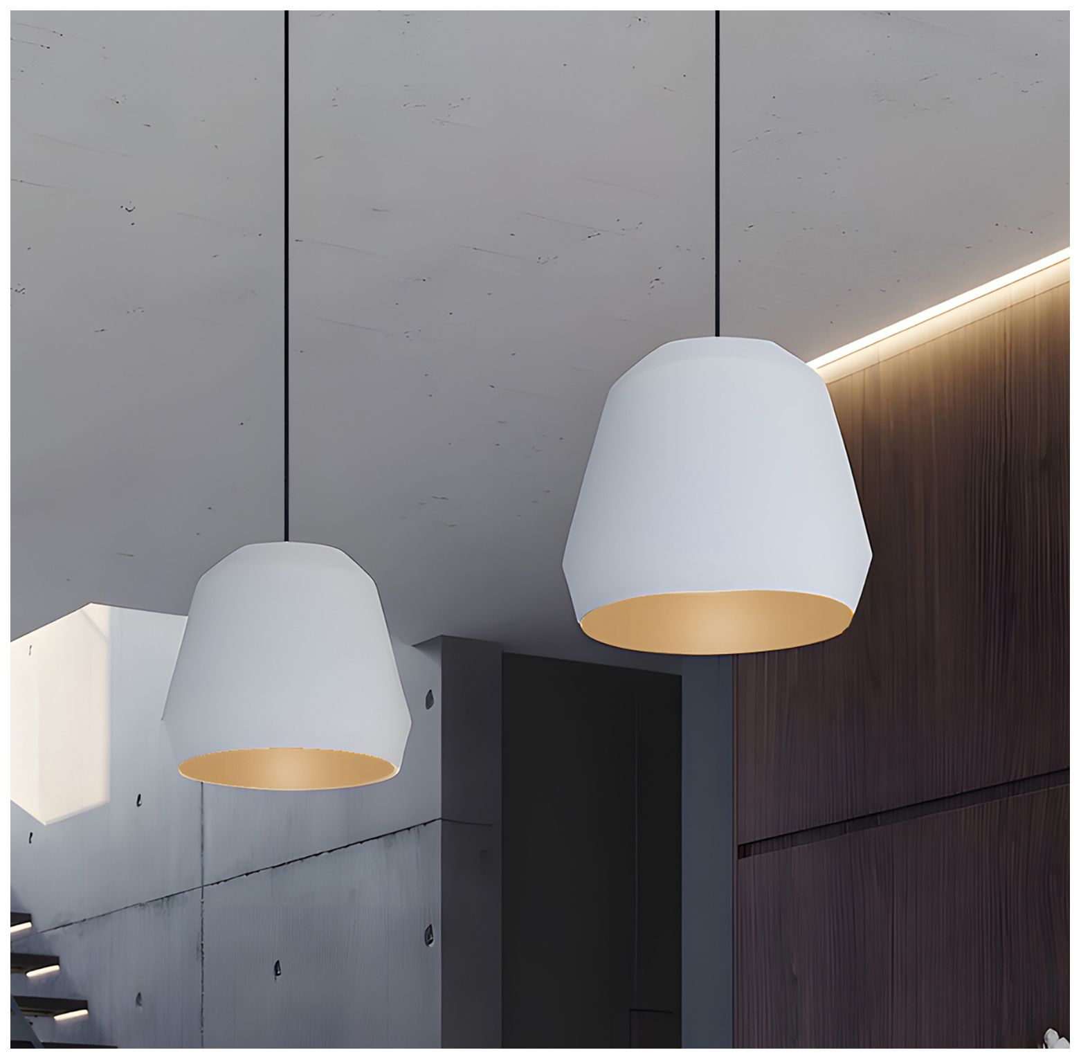 Image 4 Bronx 10" Wide White Gold Pendant more views