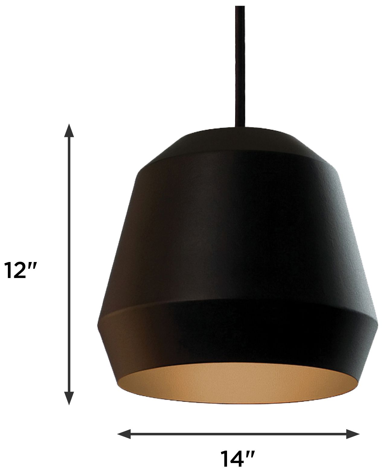 Image 7 Bronx 14" Wide Black Gold Pendant more views