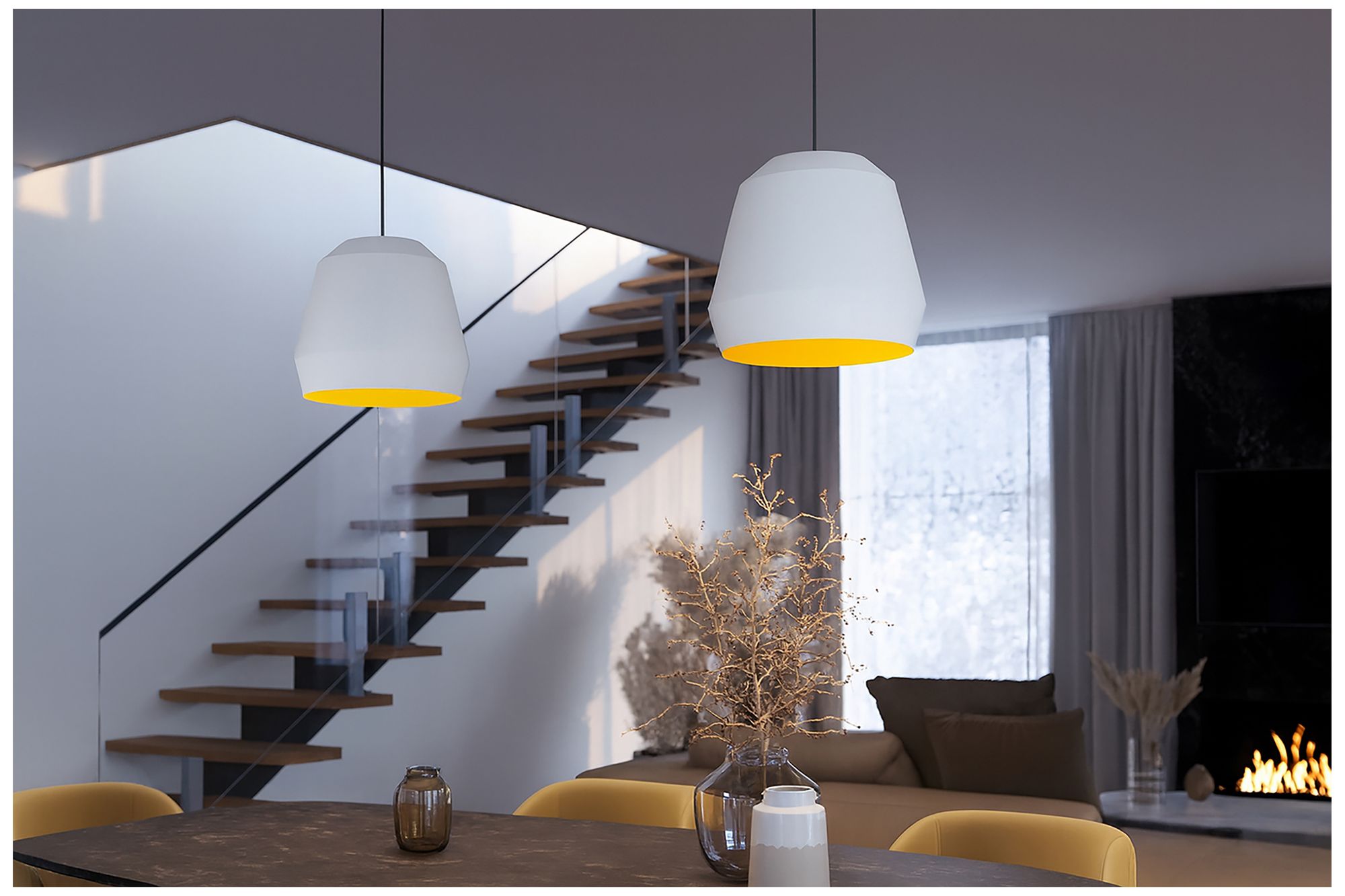 Image 4 Bronx 14" Wide White Gold Pendant more views