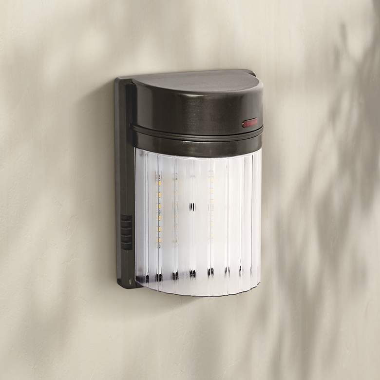 Image 1 Bronze 10" High Dusk to Dawn LED Outdoor Floodlight