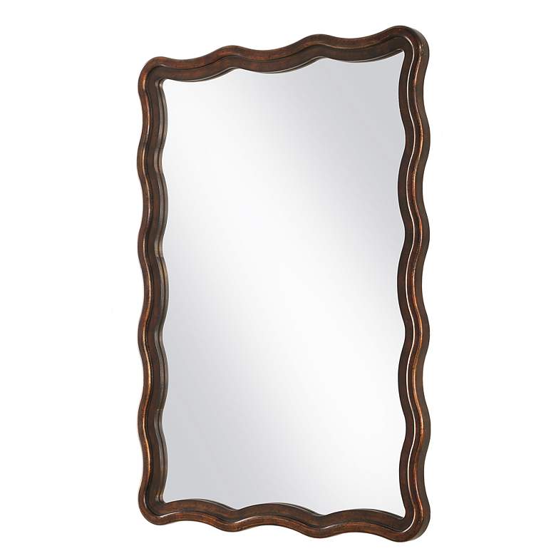 Image 5 Bronze 22 1/2" x 32 1/2" Flowing Scalloped Edge Wall Mirror more views
