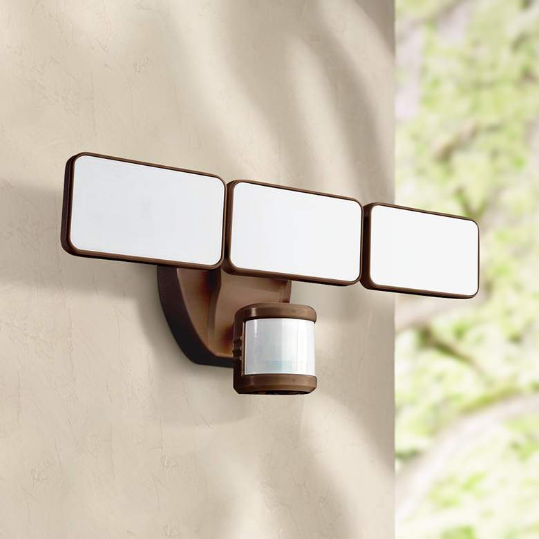 Image 1 Bronze 2500 Lumen Motion-Activated 3-Lamp LED Security Light
