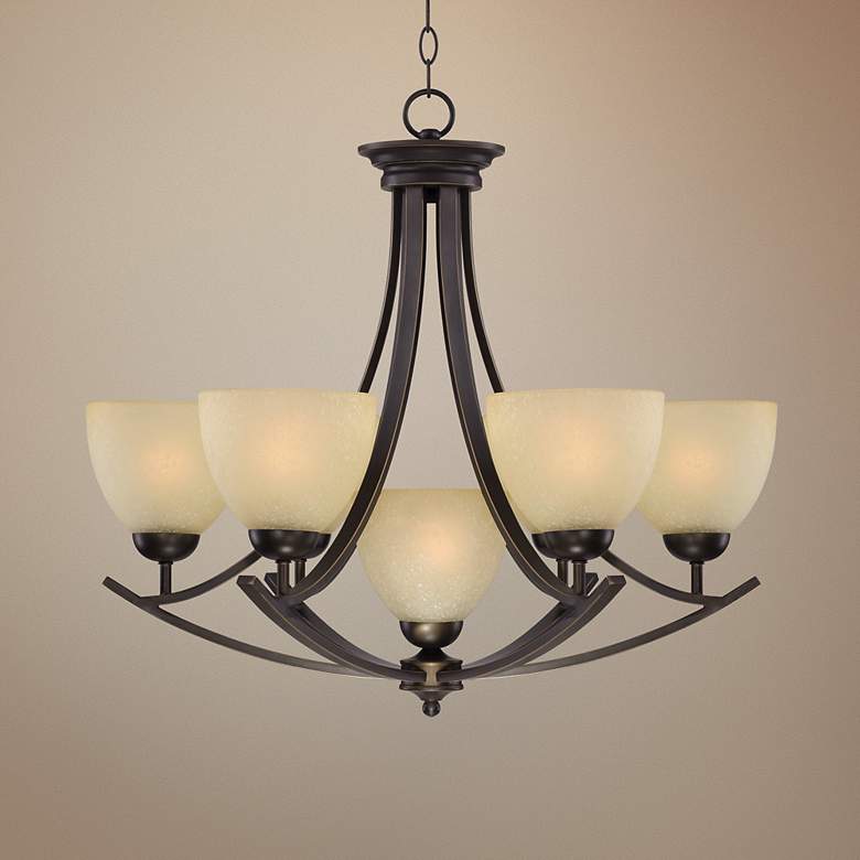Image 1 Bronze 28 3/4" Wide 7-Light Chandelier