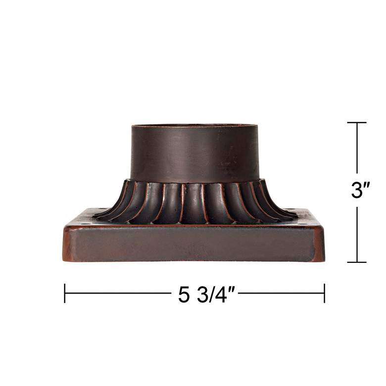 Image 5 Bronze 5 3/4" Wide Metal Post Light Mount Adapter more views