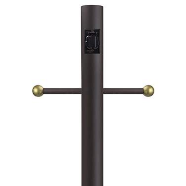 Bronze 84" High Cross Arm Outlet Direct Burial Lamp Post