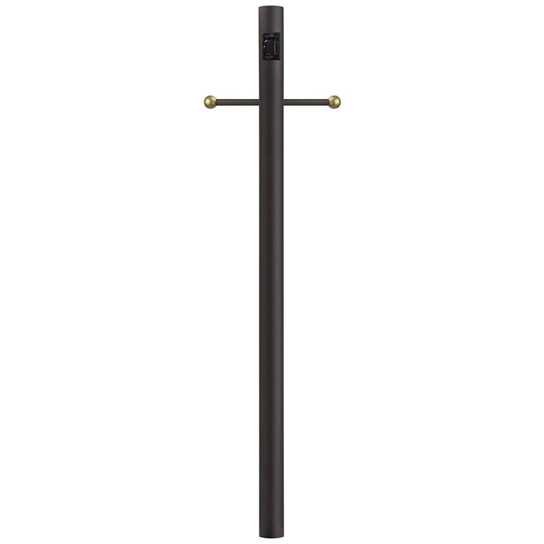Image 2 Bronze 84" High Cross Arm Outlet Direct Burial Lamp Post more views
