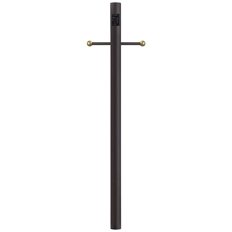 Image 2 Bronze 84" High Cross Arm Outlet Direct Burial Lamp Post more views