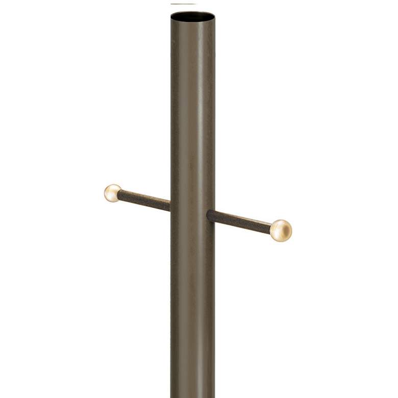 Image 1 Bronze 96" High Cross Arm Outdoor Direct Burial Lamp Post