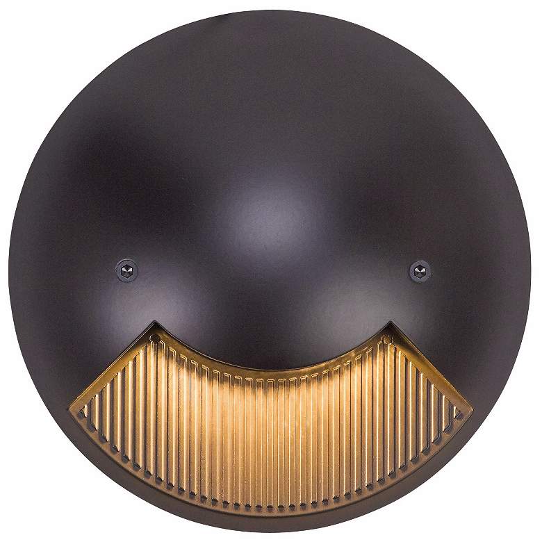 Image 1 Bronze Aluminum 6" Wide LED Round Outdoor Step Light