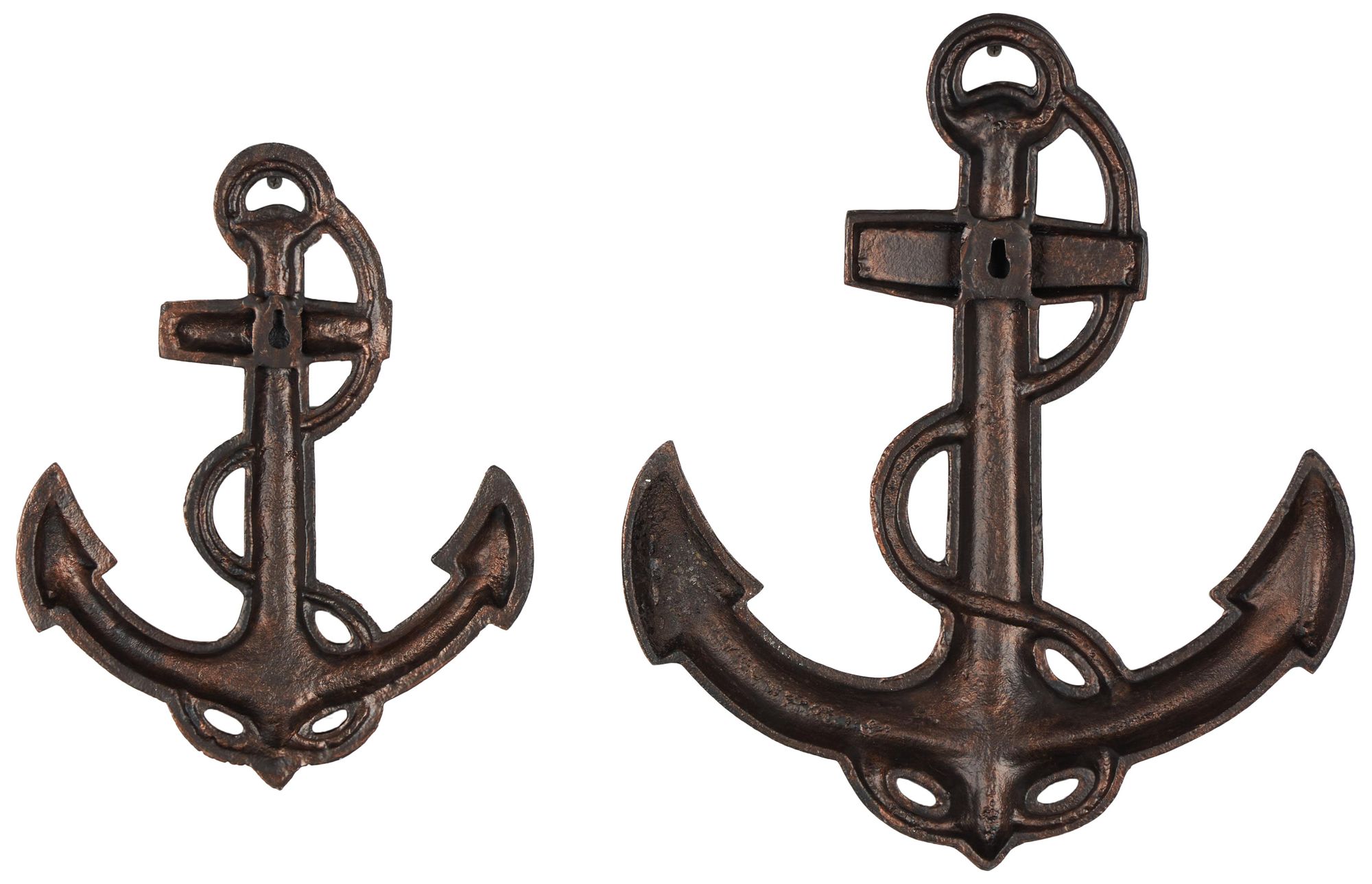 Image 5 Bronze Aluminum Metal Nautical Wall Decor, S/2 19", 14"H more views