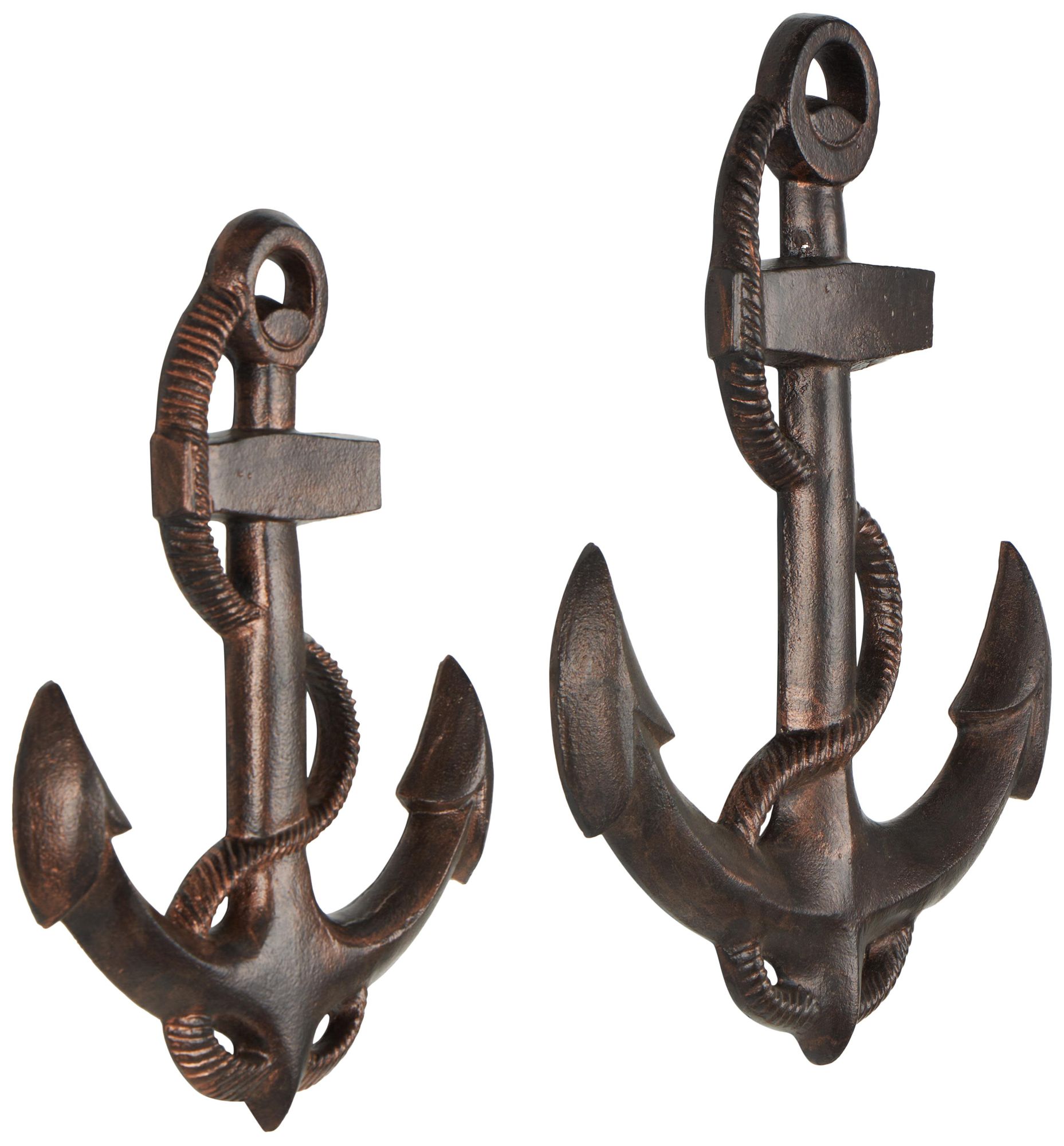 Image 6 Bronze Aluminum Metal Nautical Wall Decor, S/2 19", 14"H more views