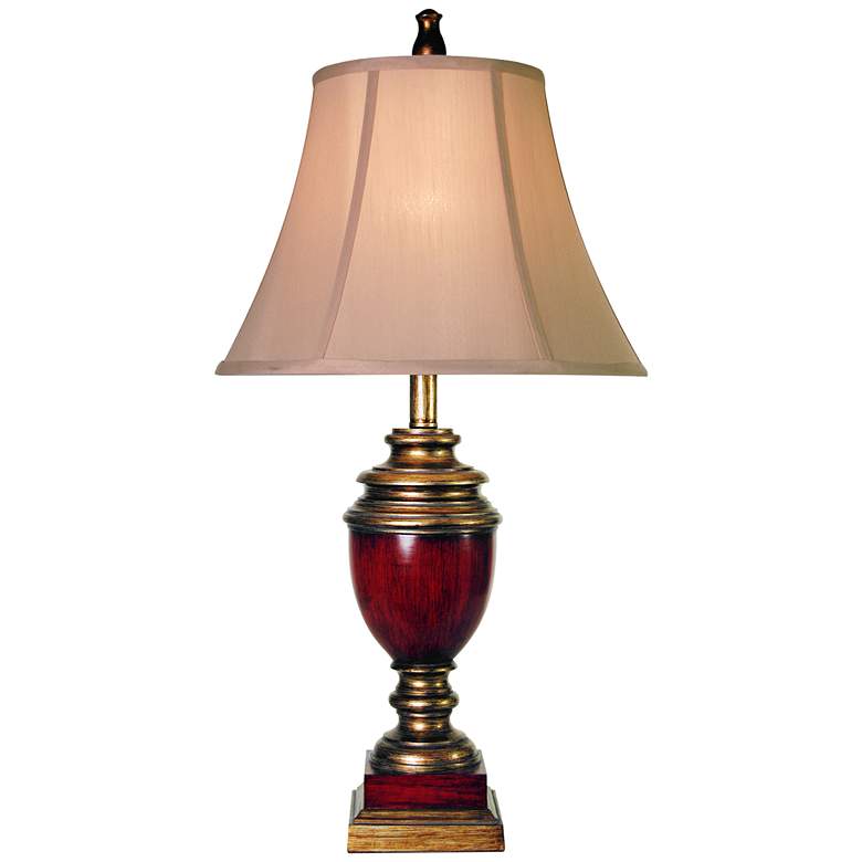 Image 1 Bronze and Gamay 28 1/2" High Faux Wood Traditional Table Lamp