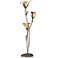 Bronze and Gold Intertwined Lilies Floor Lamp with Socket