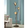 1_Bronze and Gold Intertwined Lilies Floor Lamp with Socket