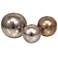 Bronze and Gold Textured Aluminum Deco Balls - Set of 3