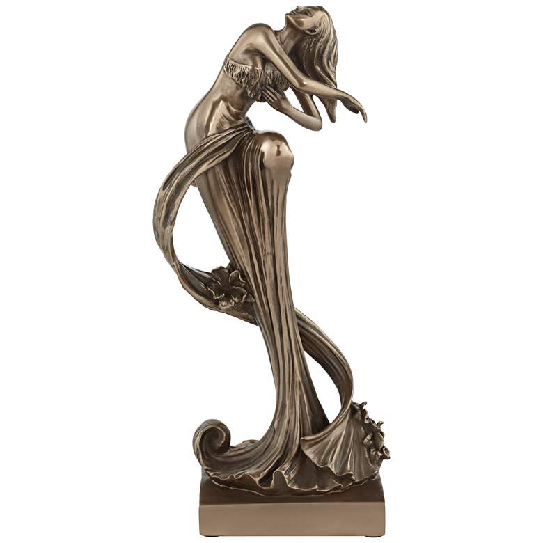 Bronze Art Deco Fairy Skirt 13 3/4&quot;H Decorative Statue