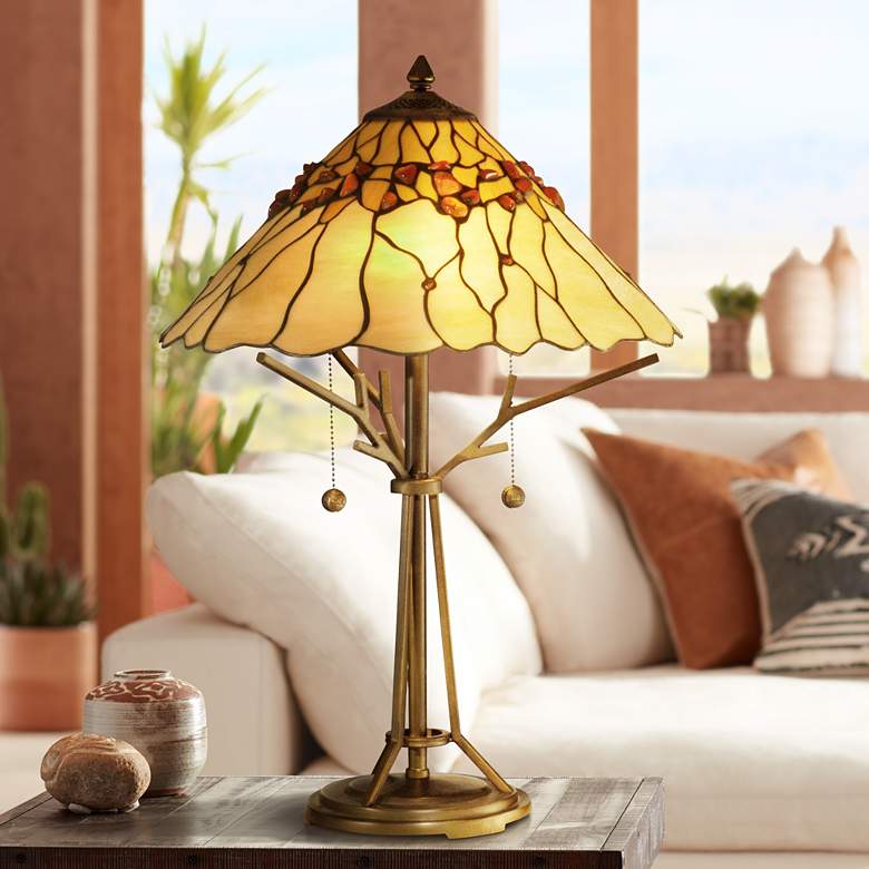 Image 1 Bronze Branch Base Dale Tiffany Table Lamp