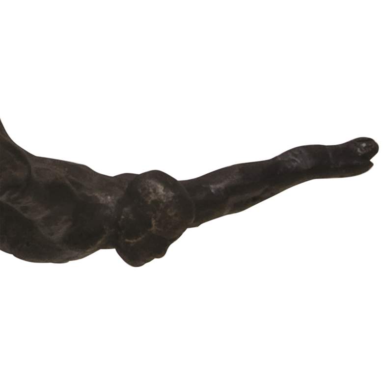Image 2 Bronze Cast Iron 10 1/4 inch Wide Metal Wall Diver Sculpture more views