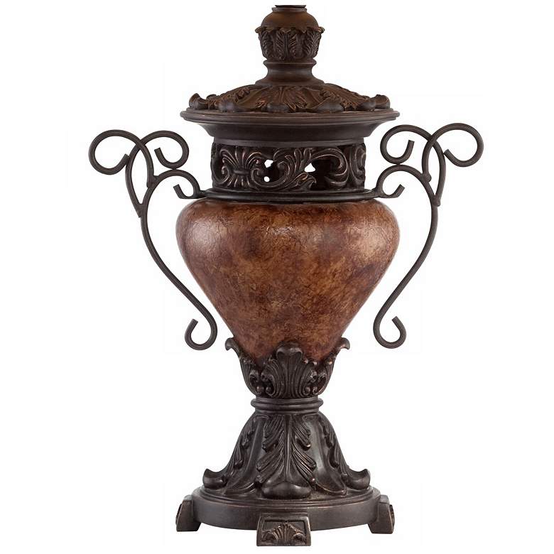 Image 5 Bronze Crackle Large Urn Table Lamp with Table Top Dimmer more views