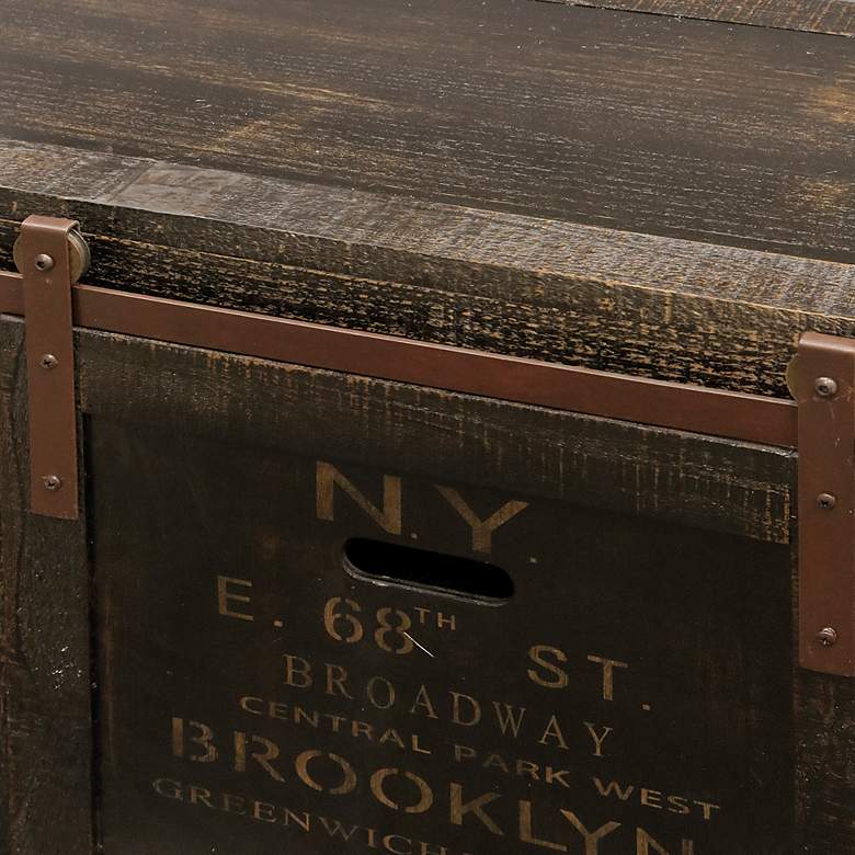 Image 4 Bronze Distressed Crate Style TV console with Storage more views
