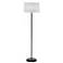 Bronze Double Pull White Knifepleated Shade Floor Lamp