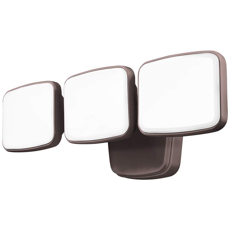 Image 1 Bronze Dusk-to-Dawn 14 3/4" Wide Adjustable 3-Head LED Security Light