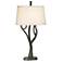 Bronze Finish Sculpted Tree Linen Shade Table Lamp