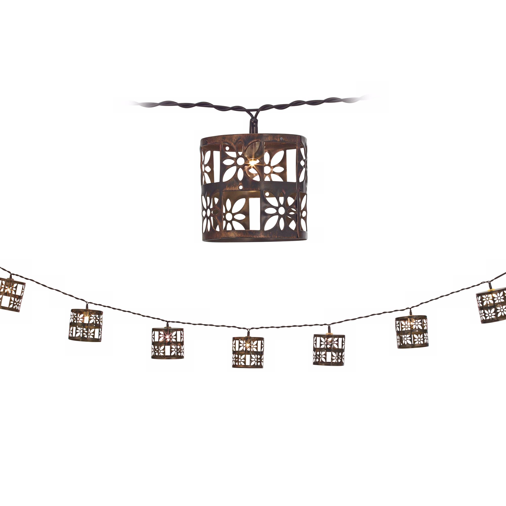 Bronze Flower 10Light LED Party String Lights 4V720 Lamps Plus