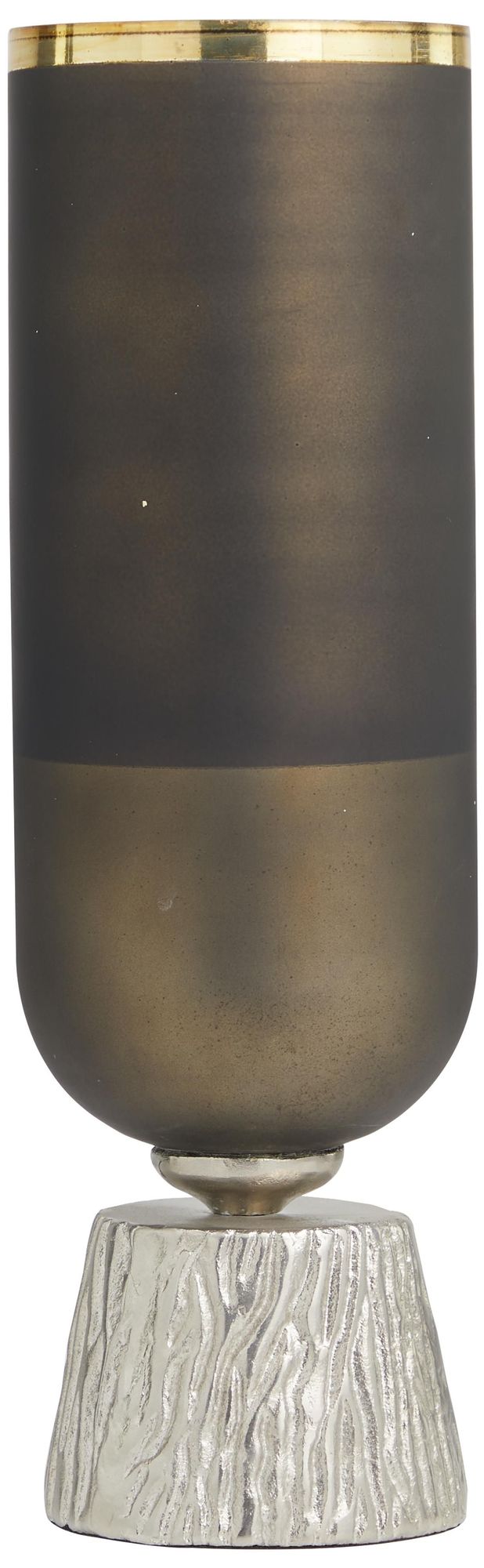 Image 5 Bronze Glass Contemporary Candle Holder, 6" x 6" x 20" more views