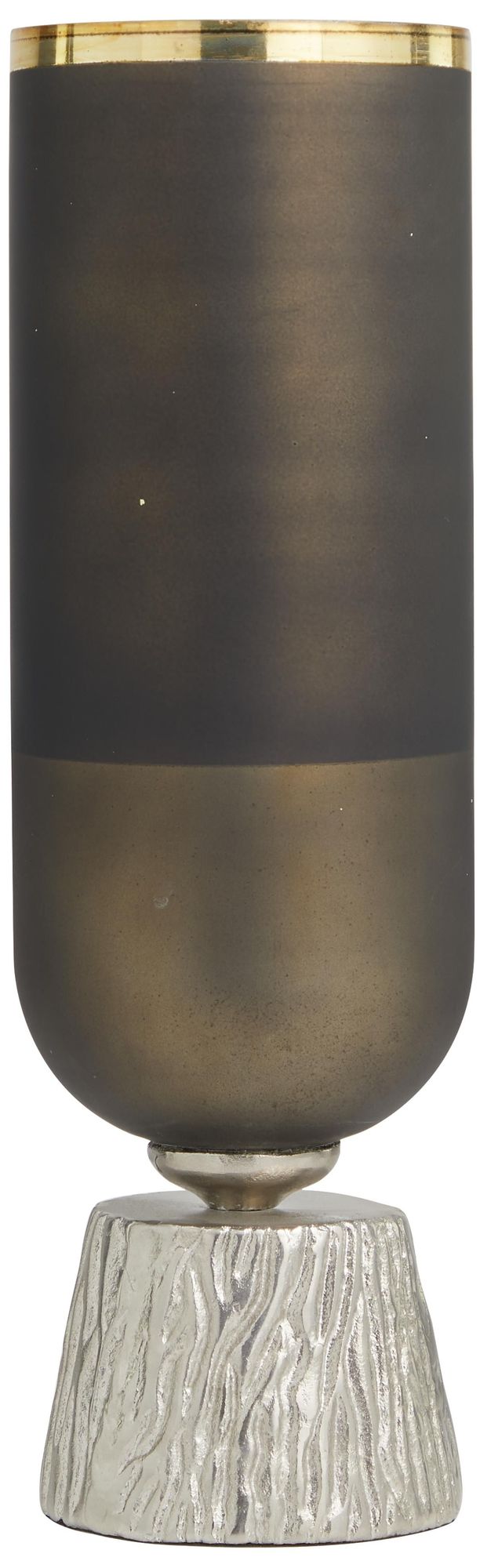 Image 6 Bronze Glass Contemporary Candle Holder, 6" x 6" x 20" more views