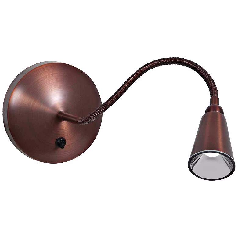 Image 1 Bronze LED Gooseneck Wall Lamp