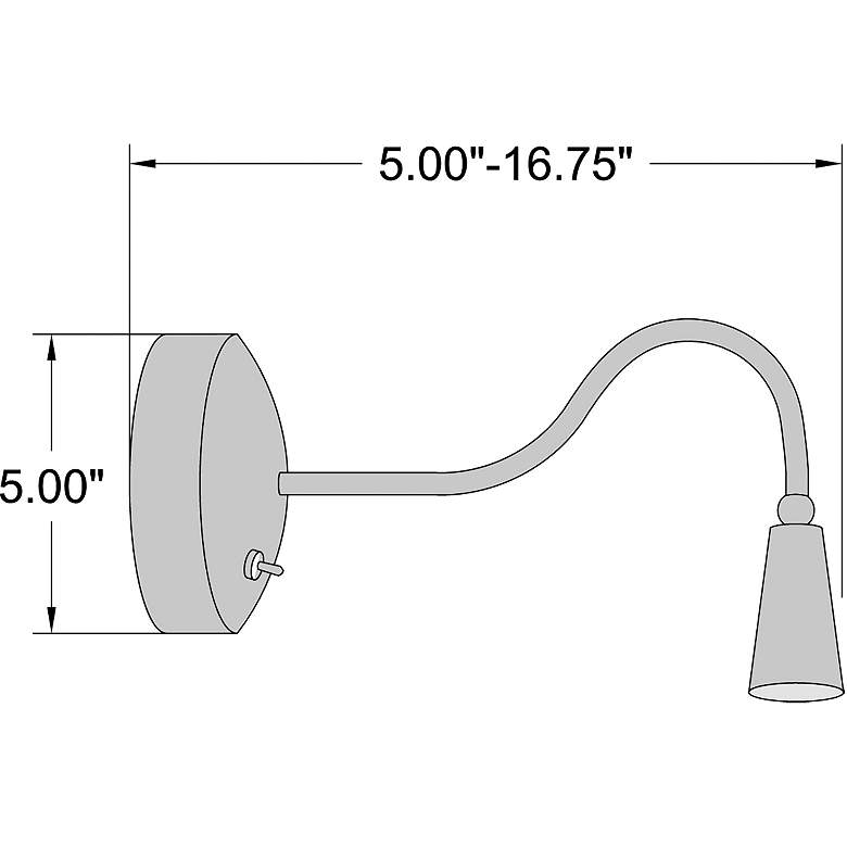 Image 3 Bronze LED Gooseneck Wall Lamp more views