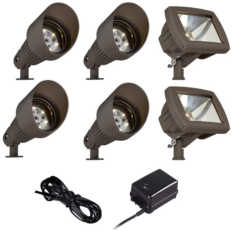 Image 1 Bronze LED Spot and Path Light Landscape Kit