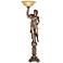 Bronze Maiden Statue Torchiere Floor Lamp