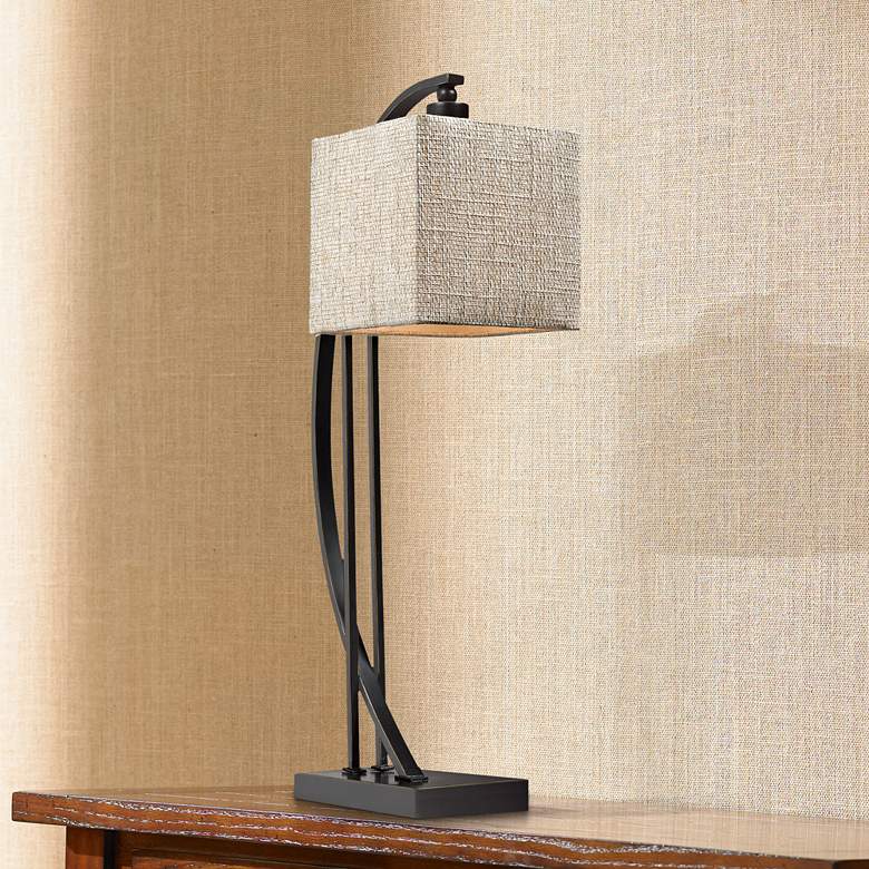 Image 1 Bronze Metal Arched Desk Lamp