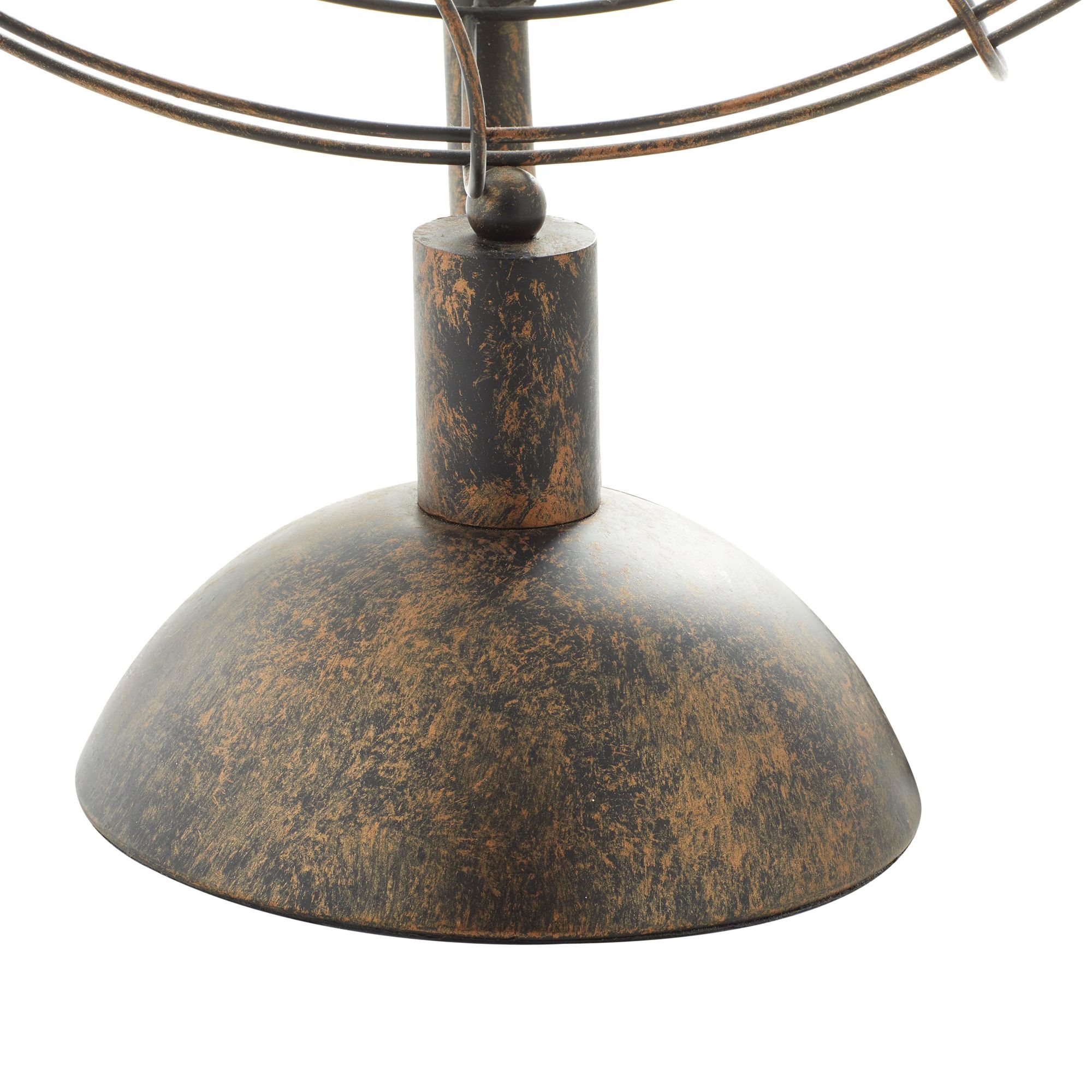 Image 4 Bronze Metal Fan Vintage 5 Bulb Room Accent Lamp, 19" x 8" x 24" more views