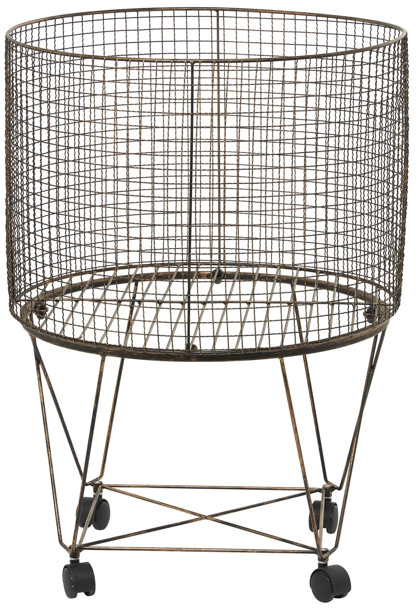 Image 2 Bronze Metal Farmhouse Storage Cart, 20" x 20" x 28"