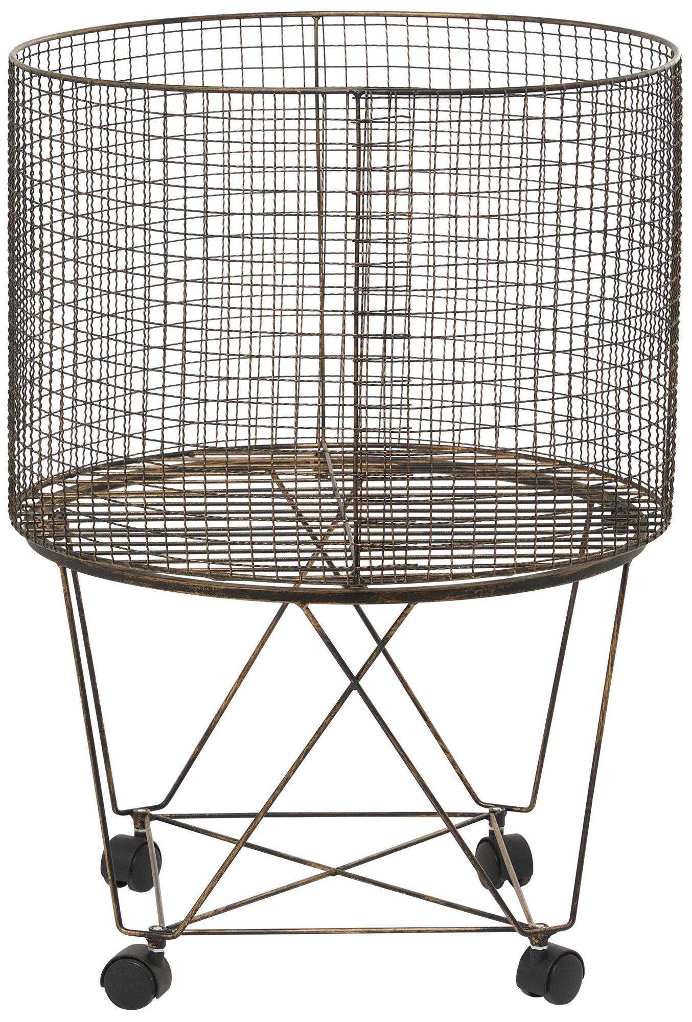 Image 4 Bronze Metal Farmhouse Storage Cart, 20" x 20" x 28" more views