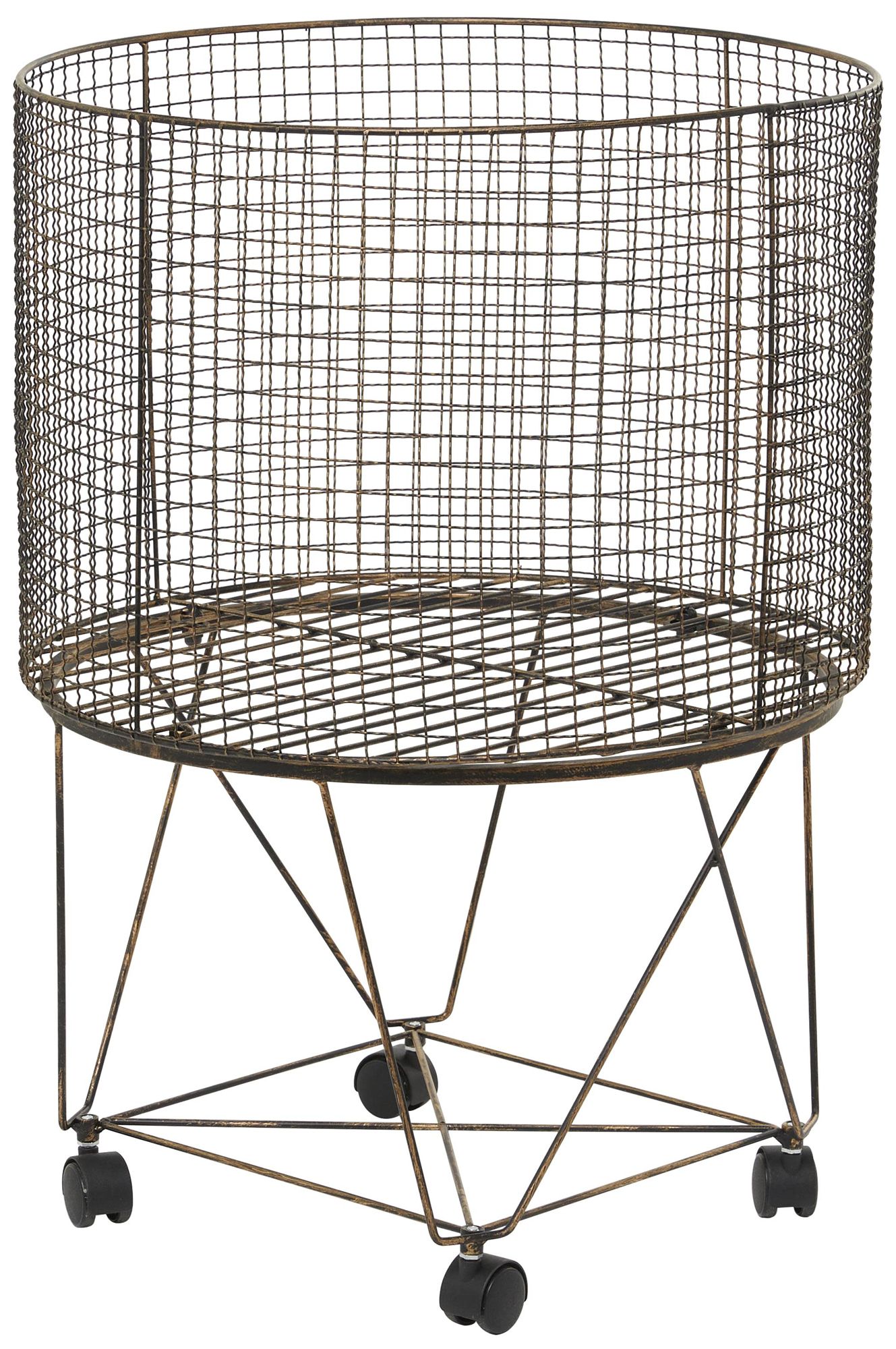 Image 5 Bronze Metal Farmhouse Storage Cart, 20" x 20" x 28" more views