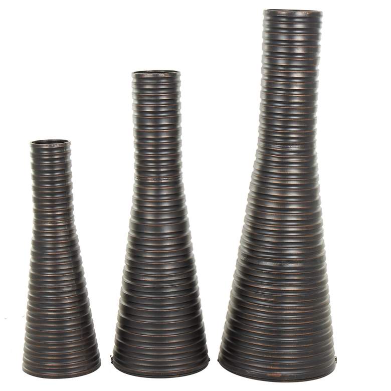 Image 1 Bronze Metal Modern Vase, S/3 56", 44", 34"H