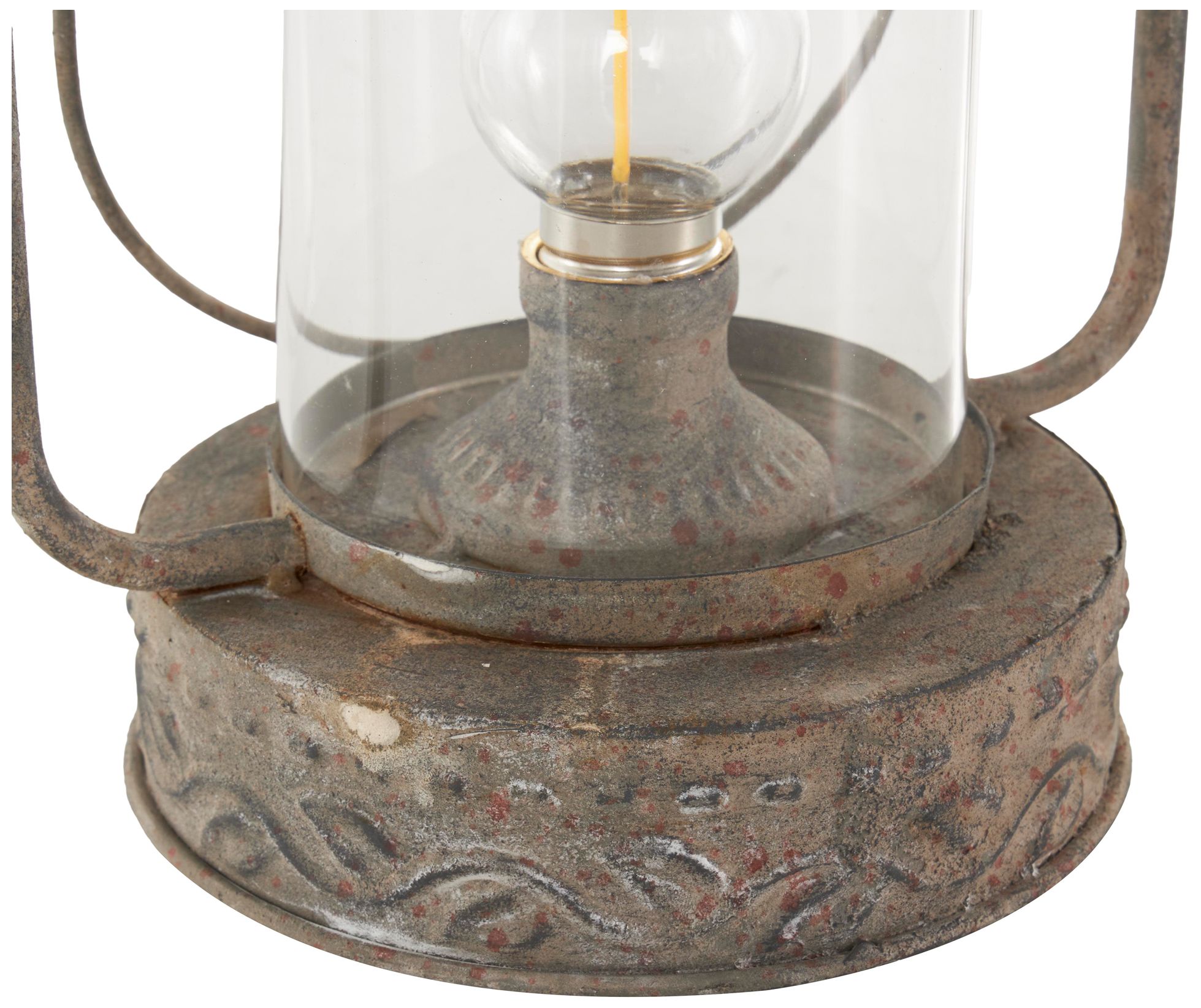 Image 2 Bronze Metal Rustic Candle Lantern, 8" x 6" x 12" more views