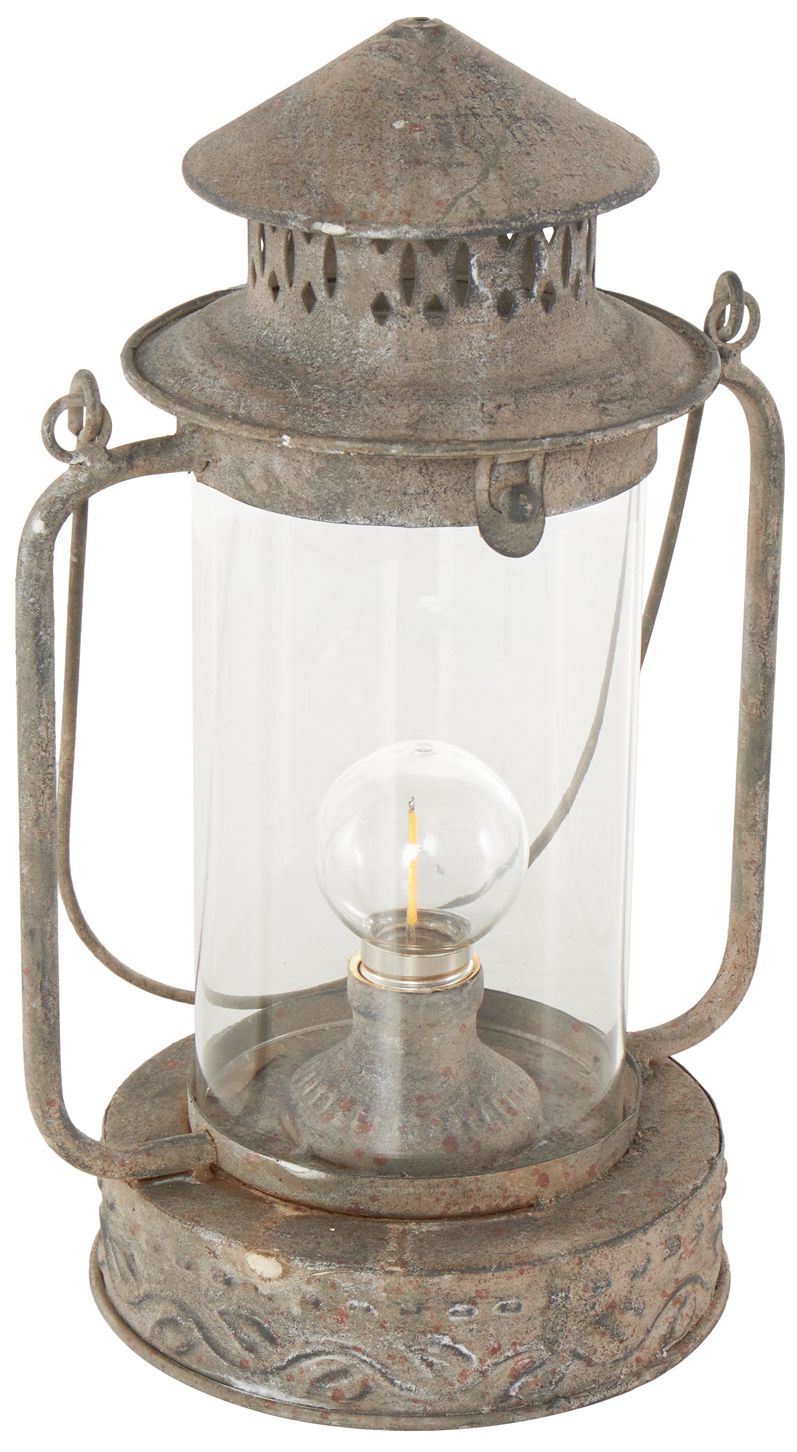Image 6 Bronze Metal Rustic Candle Lantern, 8" x 6" x 12" more views