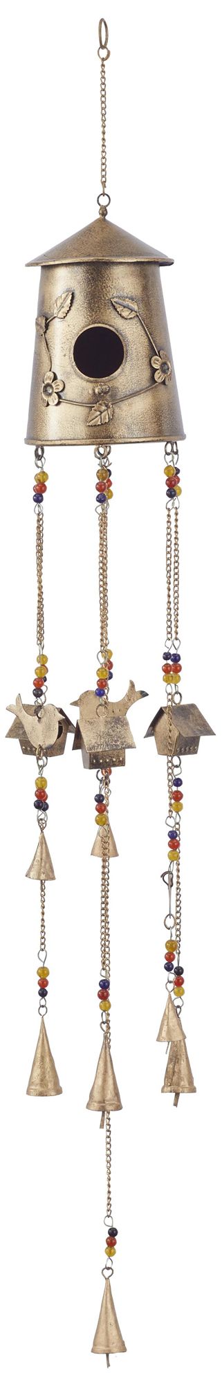 Image 2 Bronze Metal Rustic Windchime, 7" x 5" x 41"