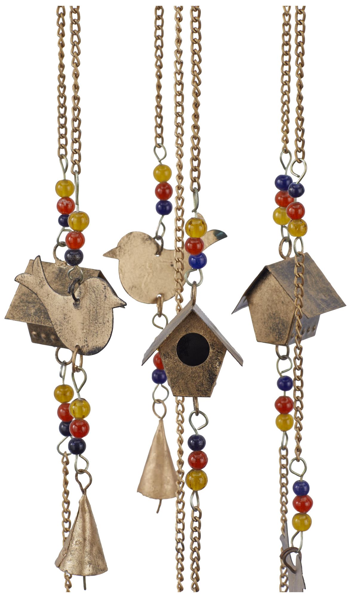 Image 4 Bronze Metal Rustic Windchime, 7" x 5" x 41" more views