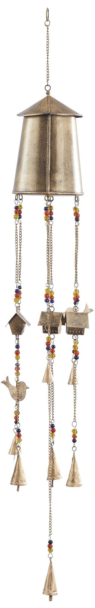 Image 5 Bronze Metal Rustic Windchime, 7" x 5" x 41" more views