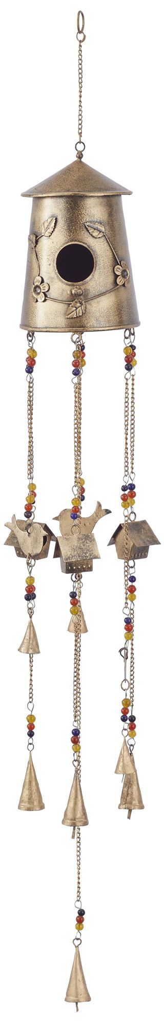 Image 6 Bronze Metal Rustic Windchime, 7" x 5" x 41" more views