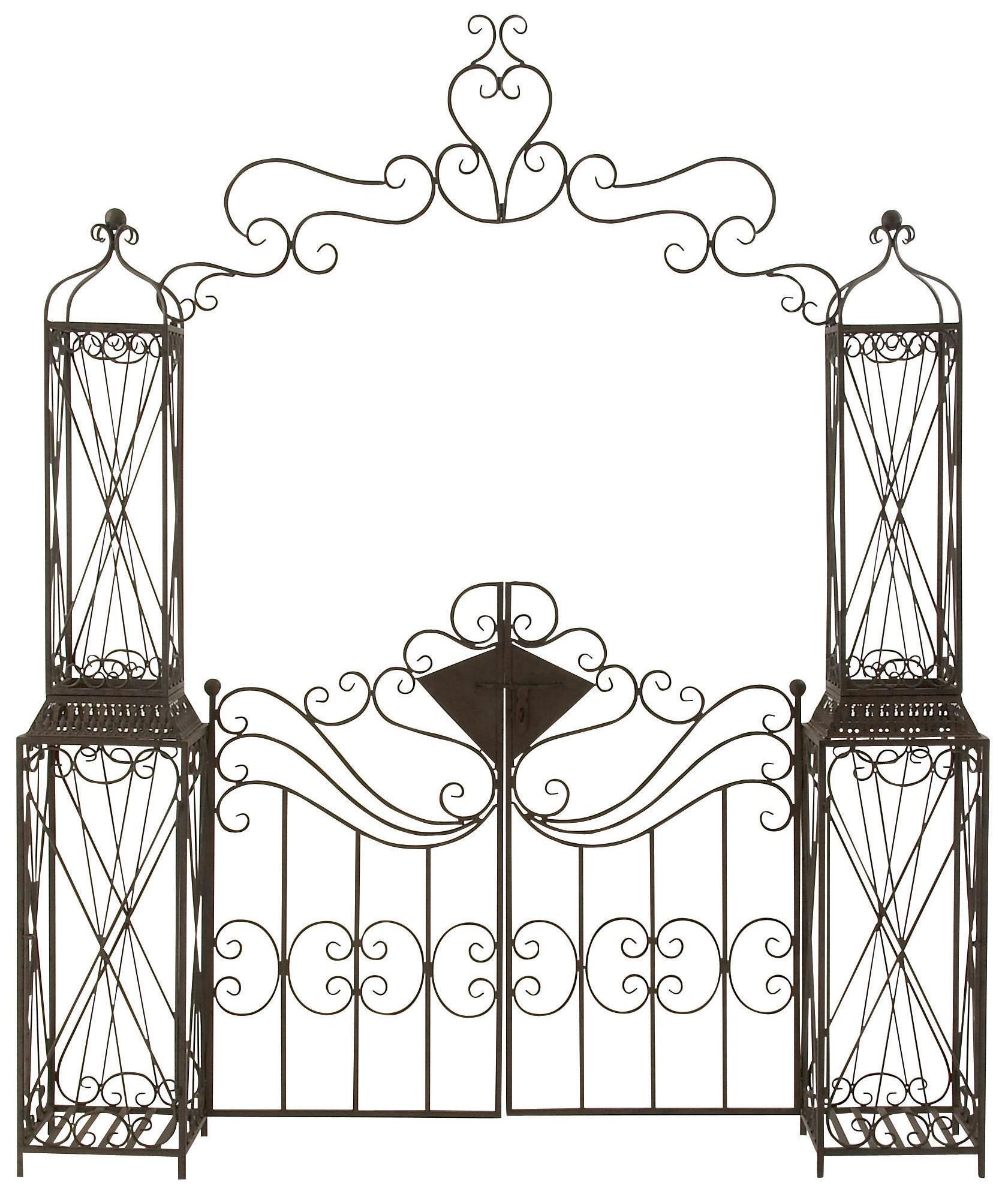 Image 2 Bronze Metal Traditional Garden Arbor, 78" x 14" x 94"