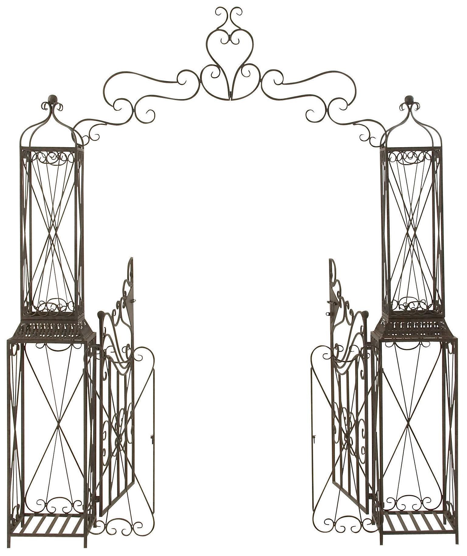 Image 5 Bronze Metal Traditional Garden Arbor, 78" x 14" x 94" more views
