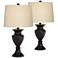 Bronze Metal Urn Table Lamps Set of 2 with WiFi Smart Sockets