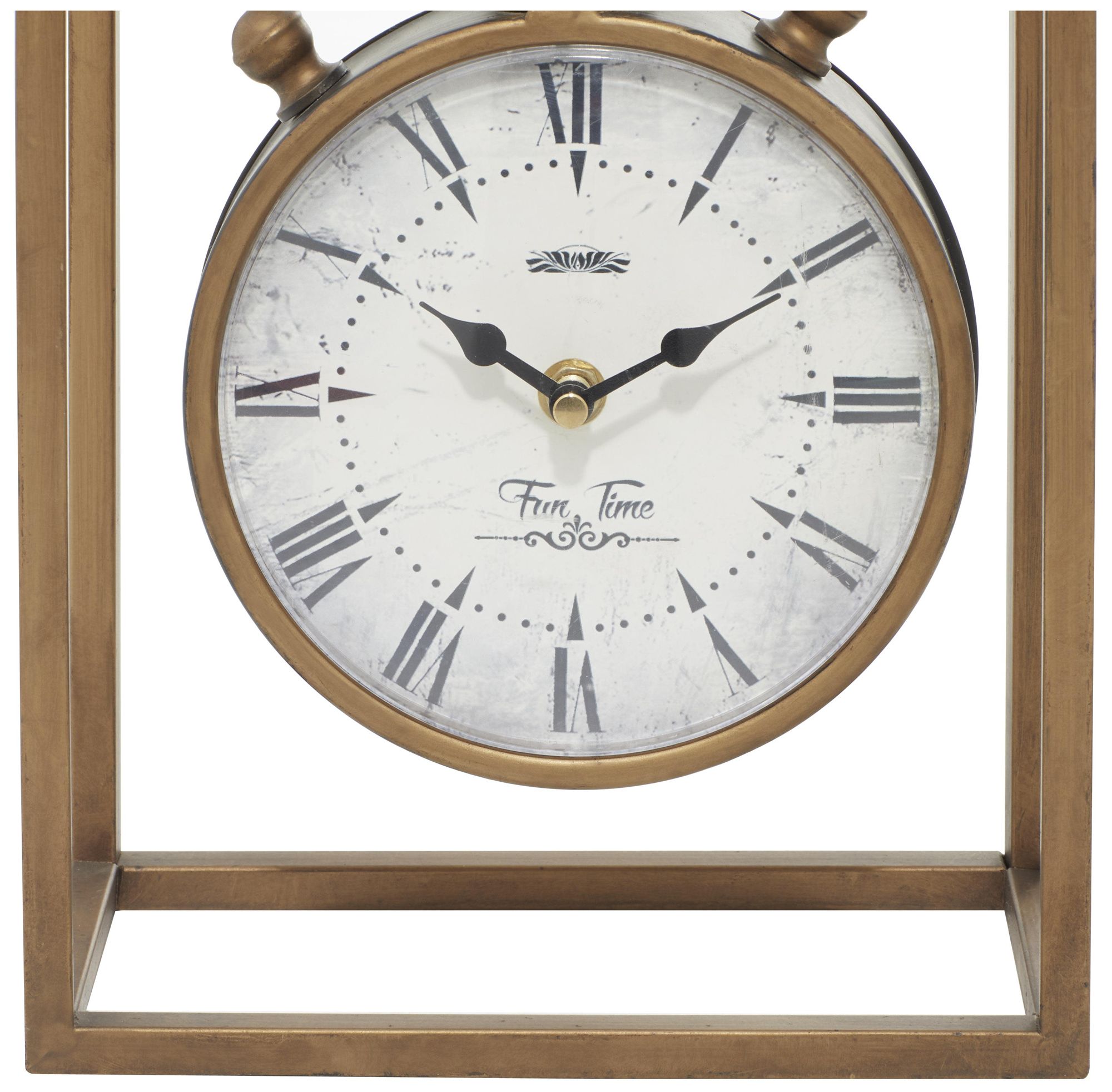 Image 3 Bronze Metal Vintage Clock, 9" x 4" x 13" more views